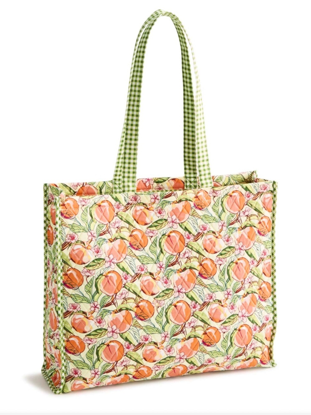 Bath and Body Works Vera Bradley Floral Peach Print Quilted Tote Bag - Picture 2 of 5